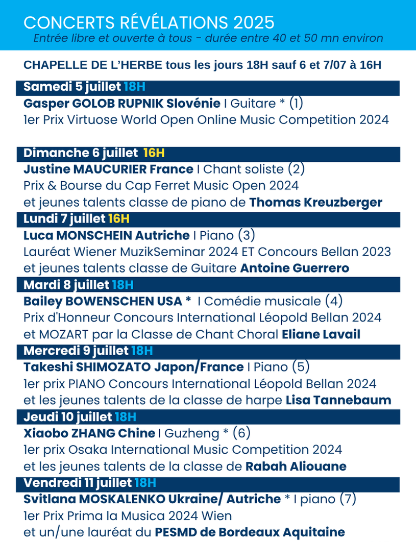 Concerts Jeunes Talents